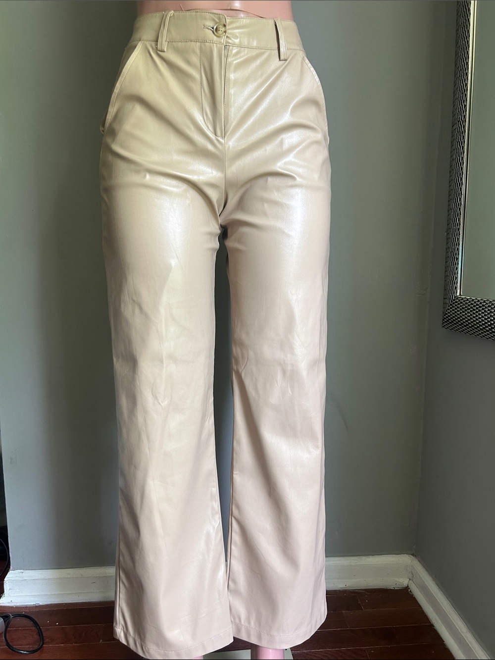 Level 99 Cream Faux Leather